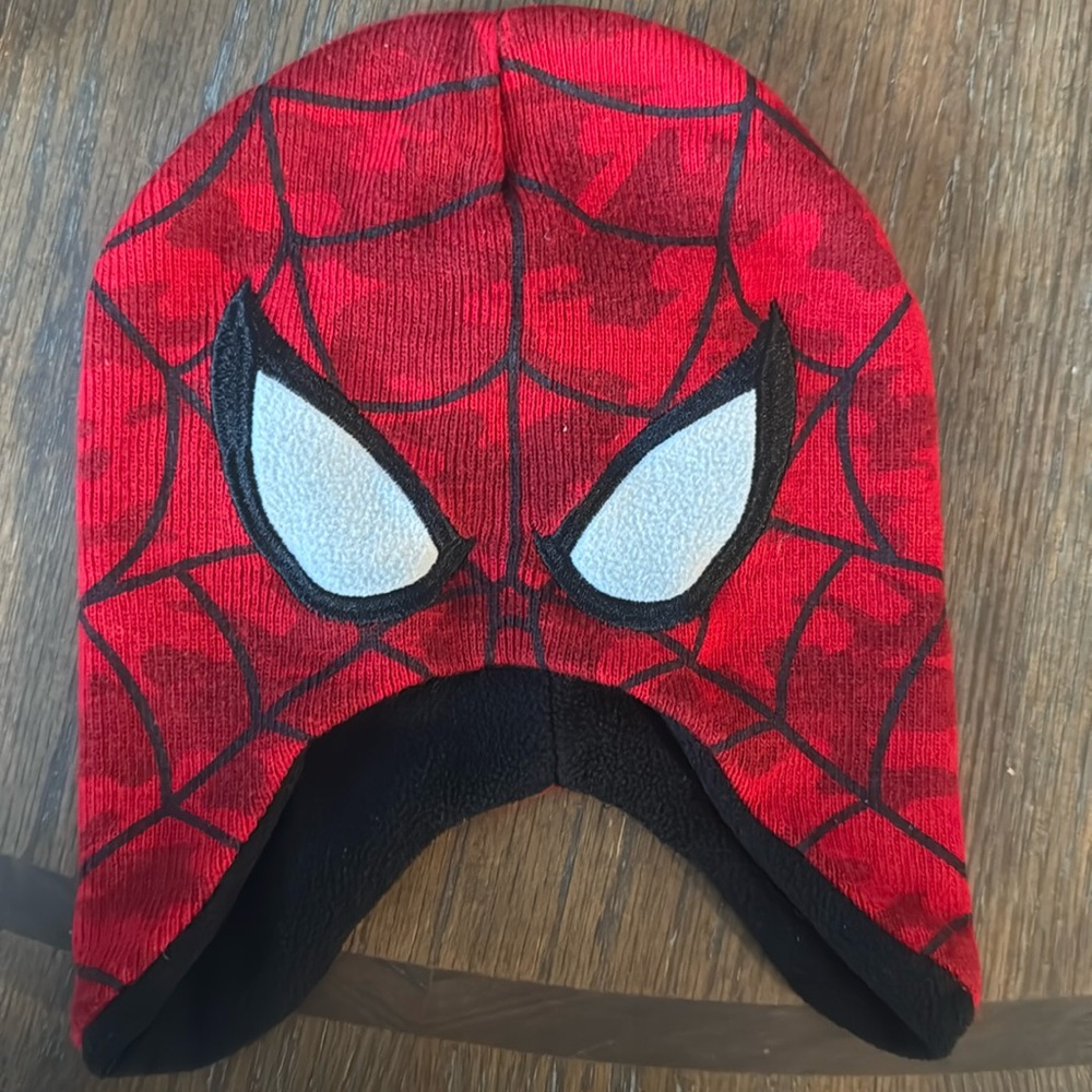 Marvel Spiderman winter fleece lined hat fits 2T- 5T